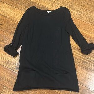 Caslon black sweater dress with two smalll bottom pockets